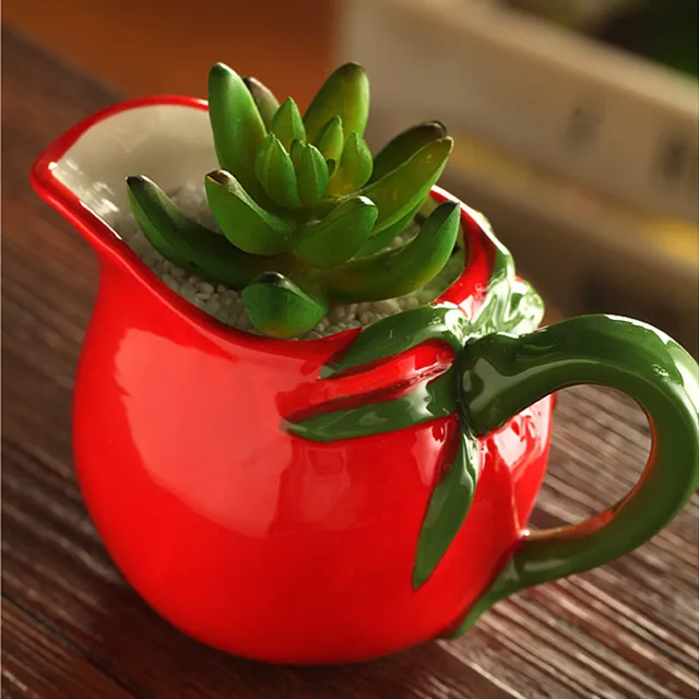 Whole Cute Small Indoor Decorative Ceramic Flower Pot Plants Whole Cute Small Indoor Decorative Ceramic Flower Pot Plants Gardeners Flowerpots Tomato Z Vintage Mini Red