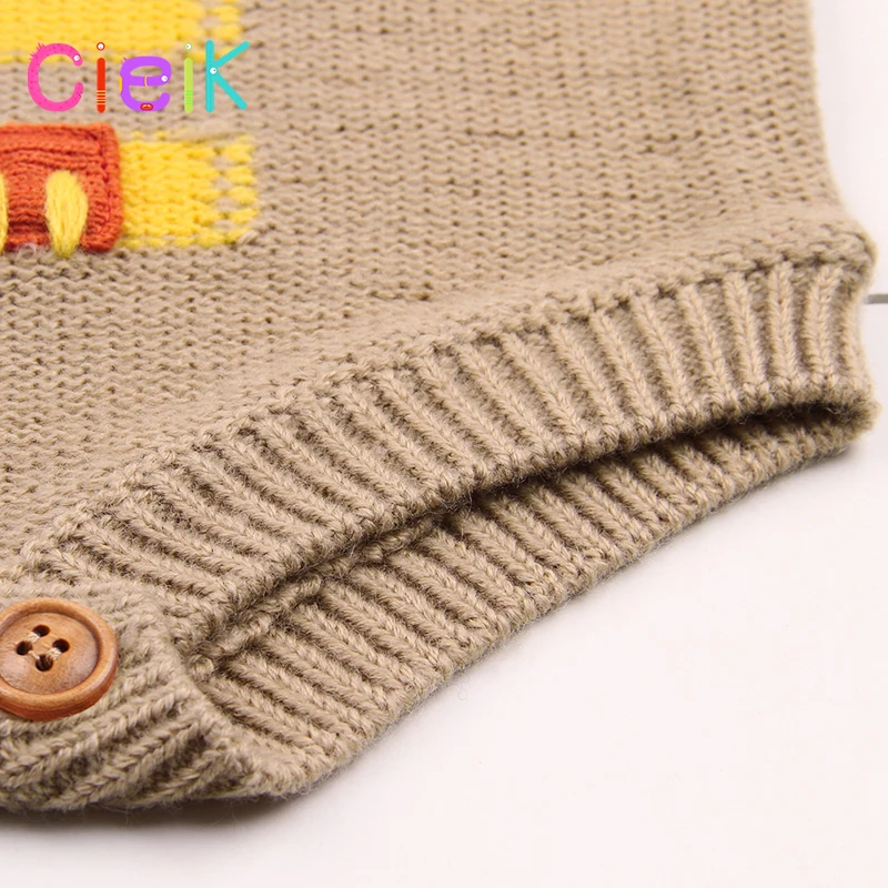 CieiK 2018 New Children Knitting Pattern Vest Lion Baby Rompers Boys Girls Toddler Costume Coveralls Newborn Jumpsuit Clothing   (6)