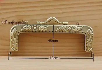 

metal frame sewing bag purse frame clasp alloying 12 cm anti bronze D5