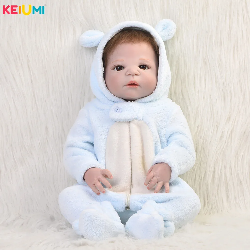 

Whole Sale 23'' Doll Reborn Full Silicone Body Lifelike Newborn Dolls Boy Brinqundos Kids 2018 Birthday Gifts Fashion Baby Toys