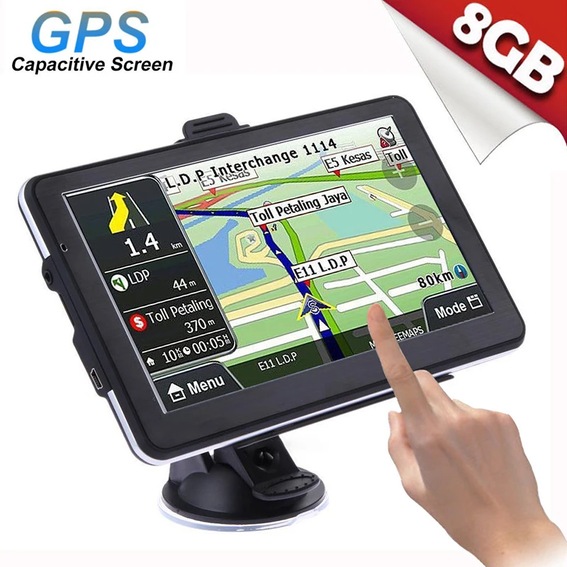 

Car GPS Navigation Touch Screen 7 Inch 800*480 Navigator USB 8G Car GPS Navigation Built-In Polymer Lithium Battery GPS Auto