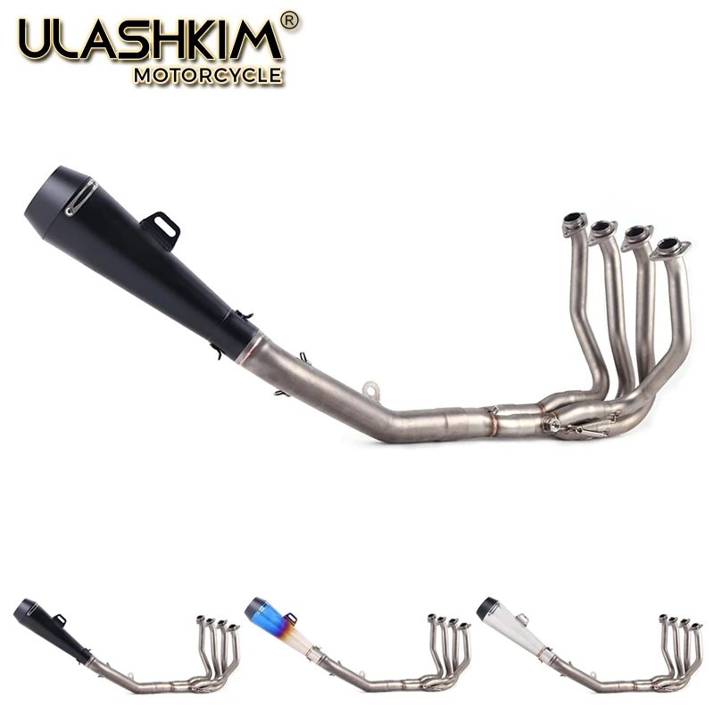 

Motorcycle Full System Exhaust Muffler Modified Middle Link Pipe Slip On For kawasaki Z800 2013 2014 2015 2016