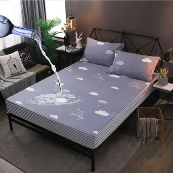 

High Quality Cotton Bed sheet Waterproof Mattress Protector Cover queen king full size Bed Cover fitted sheet Height 25cm