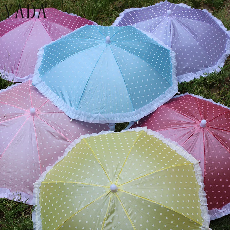 

YADA Portable Head Umbrella Hat Fishing Caps Dot Lace Umbrella Sports Cap Girl /Baby Born Dolls Handmade Outdoor Umbrella YD153