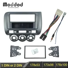 Fascia para Honda Jazz Uno Doble Din Radio DVD Estéreo CD Panel de Instalación de Montaje Kit de Ajuste de Bisel