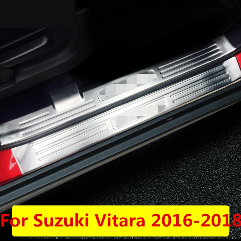 

stainless steel welcome pedal refires door sill strip parts Interior decoration Auto Accessories For Suzuki Vitara 2016-2018