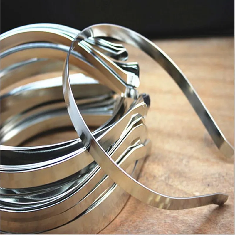 

20pcs/lot Rhodium/Gold Color Width 5mm Head Bands Stainless Steel Hair Bands Hairwear Base Setting DIY Jewelry For Women Z528