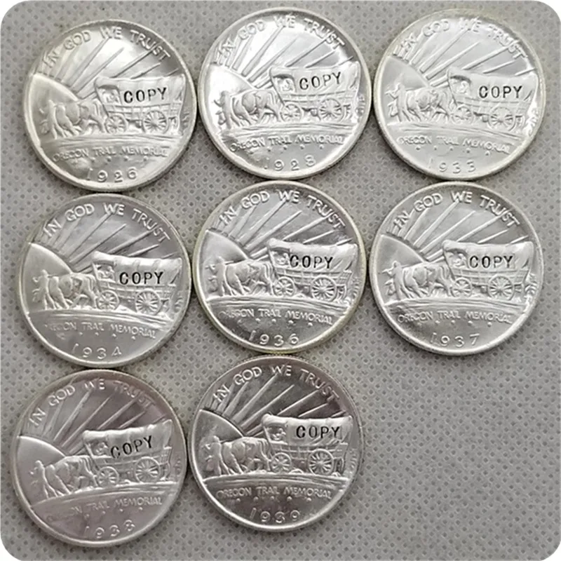 UNC Серебряная США 1926-1939 Oregon Trail Memorial половина копия долларов монеты | Дом и сад