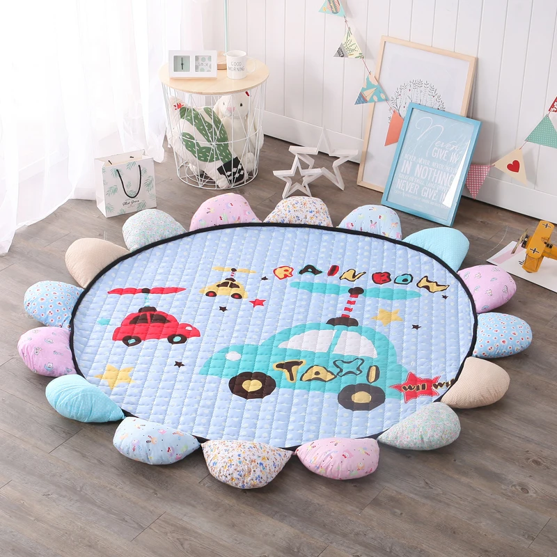 Экологичные круглый солнечный цветок Playmat Детские активность коврик для детей