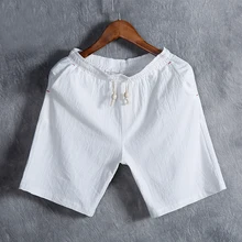 Zogaa мужские летние модные однотонные повседневные шорты в китайском стиле тонкие дышащие хлопковые льняные удобные дышащие шорты