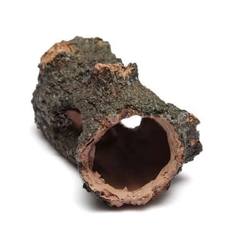 Newly Aquarium Ornament Hollow Trunk Simulation Tree Log Wood Polyresin Landscape Fish Tank Decoration Artificial Tank Supplies