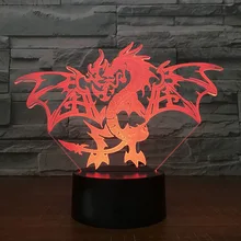 MICORSAX Fire Dragon 3d светодиодная лампа 7 цветов ночник Bluetooth плеер прикроватная настольная ночник со светомузыкой для детей подарок