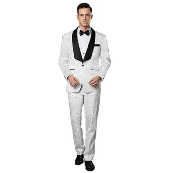 

Brand Men Suit 2019 Wedding Suits for Men Shawl Collar 3 Pieces (Jacket +Vest + Pants) Slim Fit Groom Tuxedos for Wedding Wear