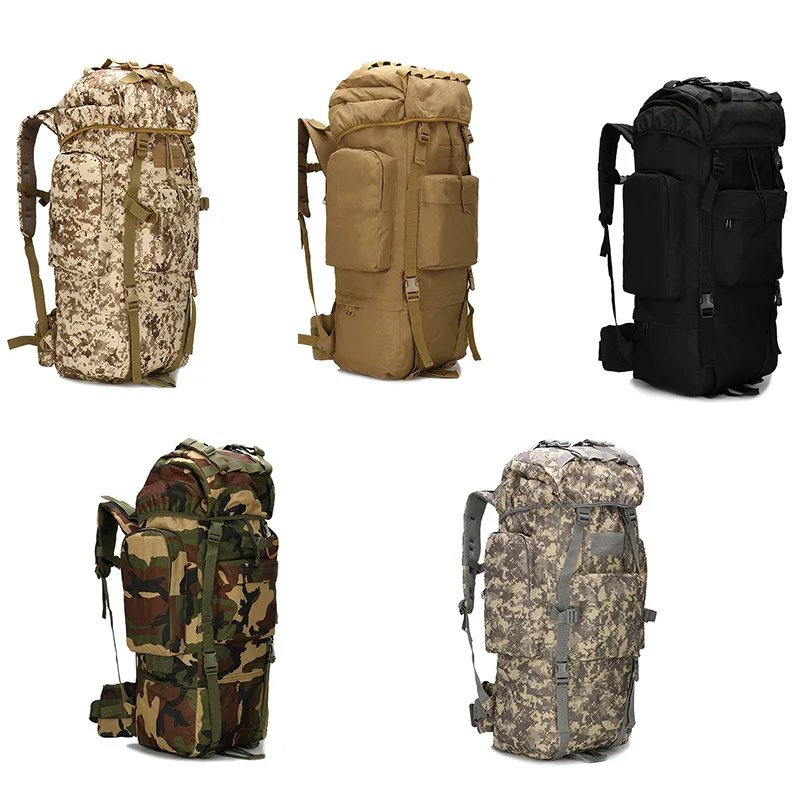 65L Large Capacity Mountain Rucksack Climbing Bag Waterproof Camouflage Molle Backpack For Travel Hiking Camping Fishing