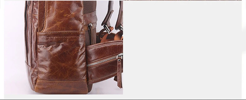 Mochila de couro genuíno dos homens de