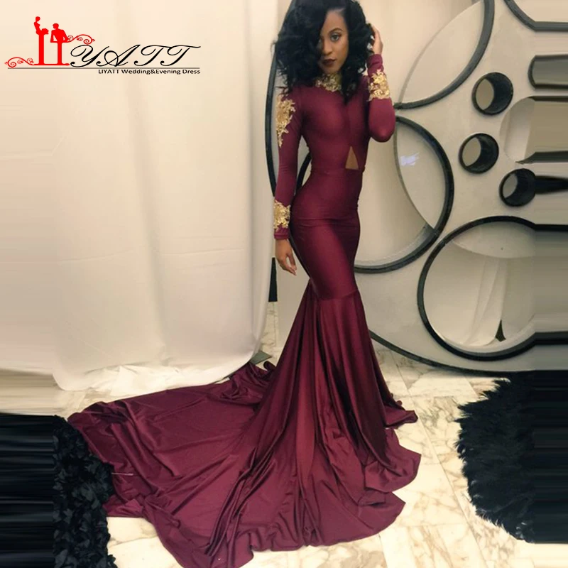 Burgundy and Gold Long Sleeved Prom Dress Promotion-Shop for ... Burgundy and Gold Long Sleeved Prom Dress Promotion-Shop for ...