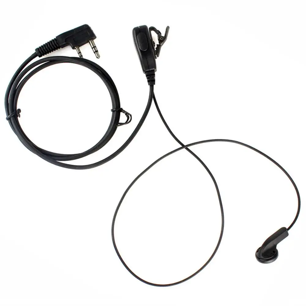 

Black 2 PIN PTT MIC In-ear Earpiece for KENWOOD PUXING WOUXUN TYT BAOFENG 888S