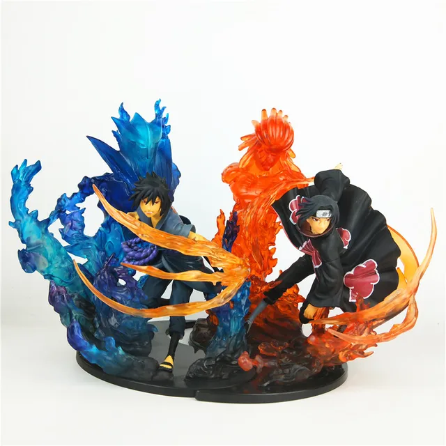 Best Offers 23cm Anime Naruto PVC Action Figure Zero Uchiha Itachi Fire Sasuke Susanoo Relation Collection Model Toy