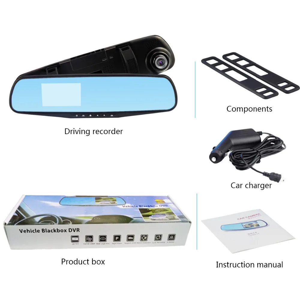 

Car dvr camera dash cam auto dashcam digital video recorder registrator HD rear view mirror Vehicle DVR