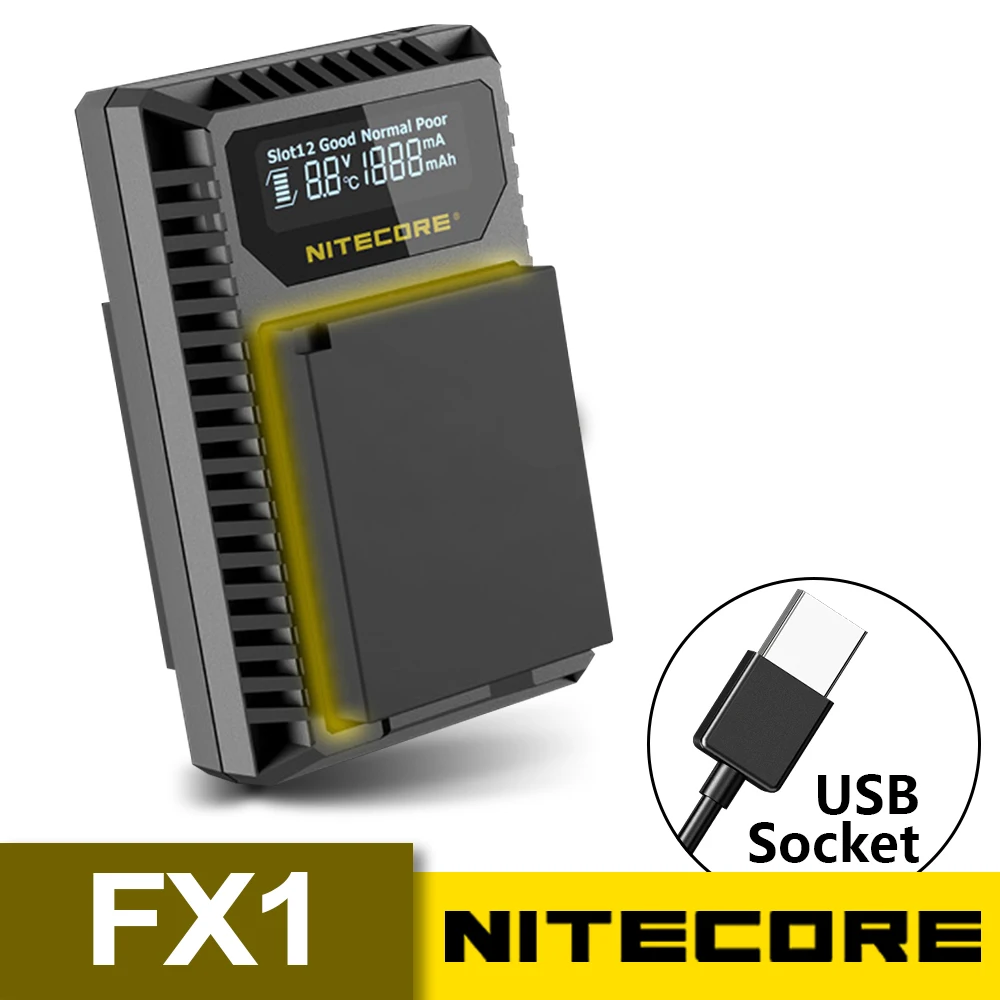 New Nitecore FX1 Dual Slot USB Camera Battery Charger For X-Pro1, X-T1, XE1, XE2, XA1, XA2, XM1, HS30, X-T2, X-E2S, X-T10 New Nitecore FX1 Dual Slot USB Camera Battery Charger For X-Pro1, X-T1, XE1, XE2, XA1, XA2, XM1, HS30, X-T2, X-E2S, X-T10