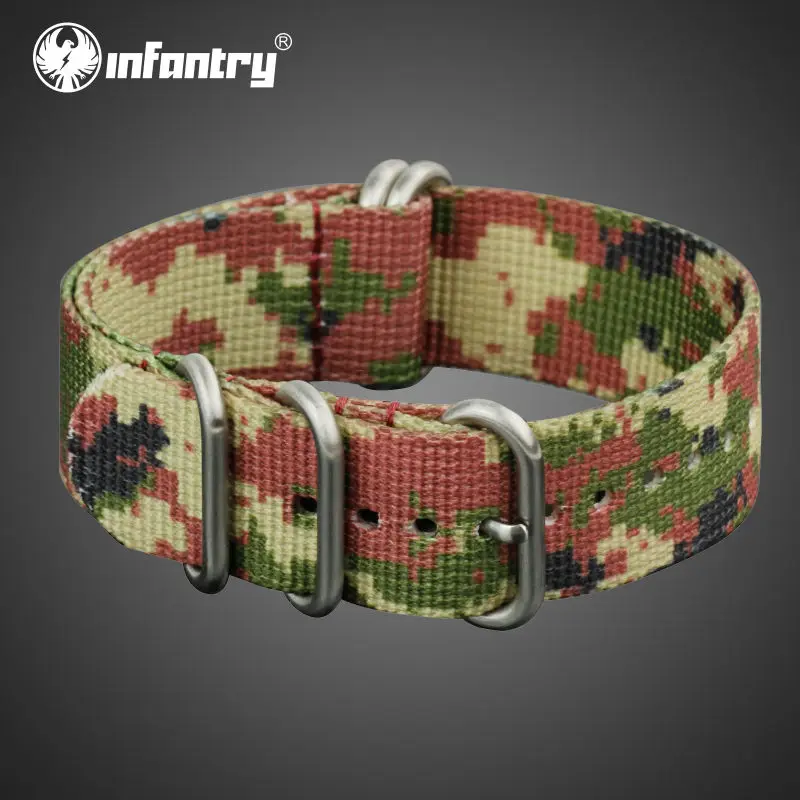 Infantry 22mm Watchbands Desert Camo 5 Ring Military Strong Nylon Watch