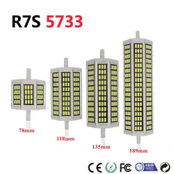 SMD 5733 СВЕТОДИОДНЫЙ R7S лампы 78 мм 118 мм 135 мм 189 мм AC 220 В прожектор мозоли заменить 20 Вт 30 Вт 40 Вт 60 Вт компактная люминесцентная лампа