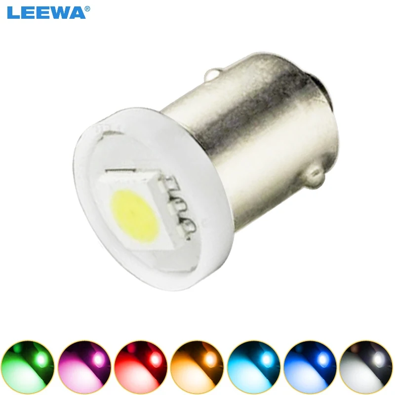 LEEWA 50 шт. DC12V автомобильный BA9S T4W 1895 5050 1SMD 1 Светодиодный светильник Автомобильный