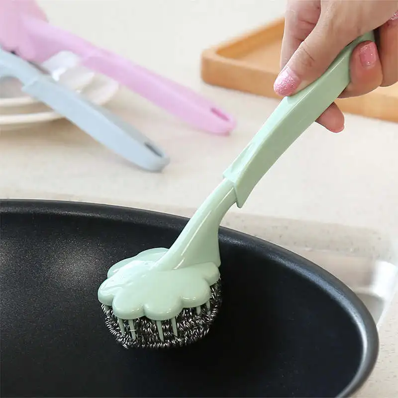 DoreenBeads Multifunction Wire Brush Flower Shape Long Handle Cleaning