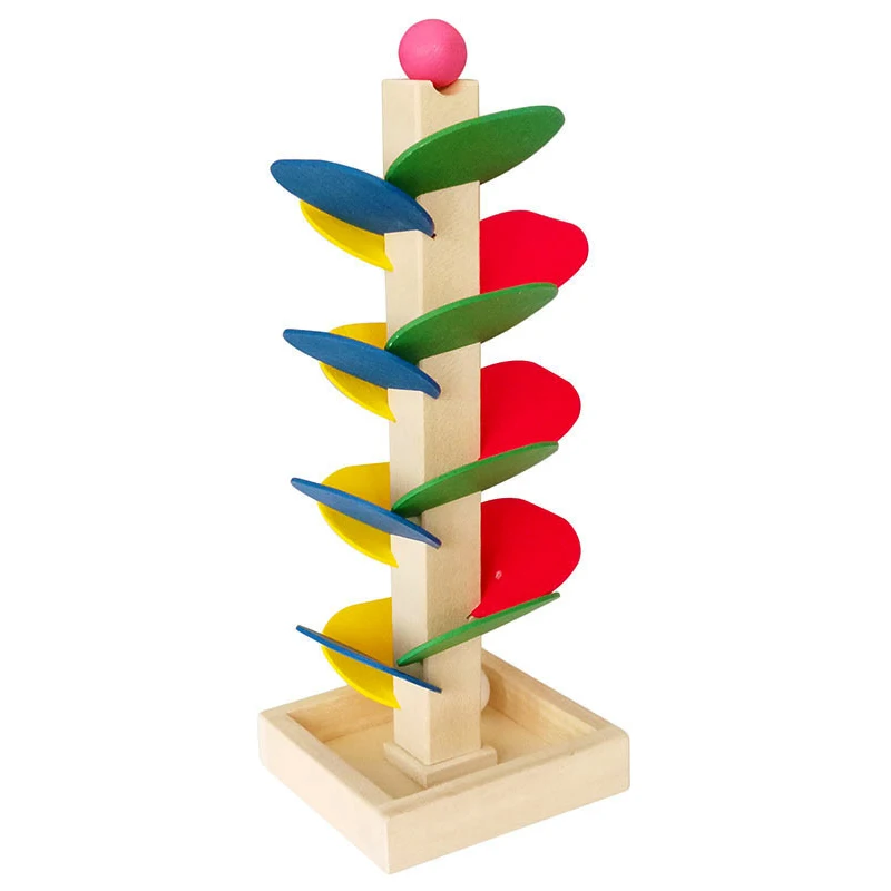 Novel Kids Wooden Toys Models Building Blocks Run Ball Roller Coaster Cultivate Attention Toy Learning Machine Tree Block | Игрушки и
