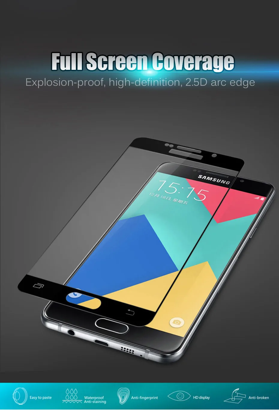 MOUSEMI 9H Glass On For Samsung Galaxy A3 A7 2016 A8 A6 Plus 2018 Screen Protector Full Cover Tempered Glass For Samsung A5 2017 (1)
