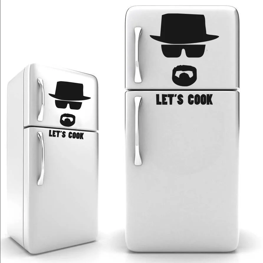 

Heisenberg fridge sticker black vinyl - 3 types/ wall decor/ kitchen sticker / kids stickers / funny sticker - breaking bad J949
