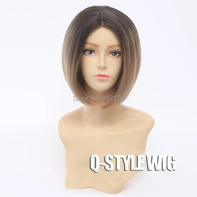 Fashion And Nobel Short Synthetic Two Tone Color Black To