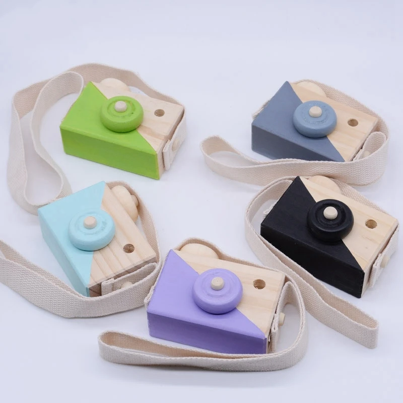 

Wooden Camera Digital SLR Pendant Camera Children's Toy Camera Hanging Decorative Photography Children's Educational Toys-ZWX133