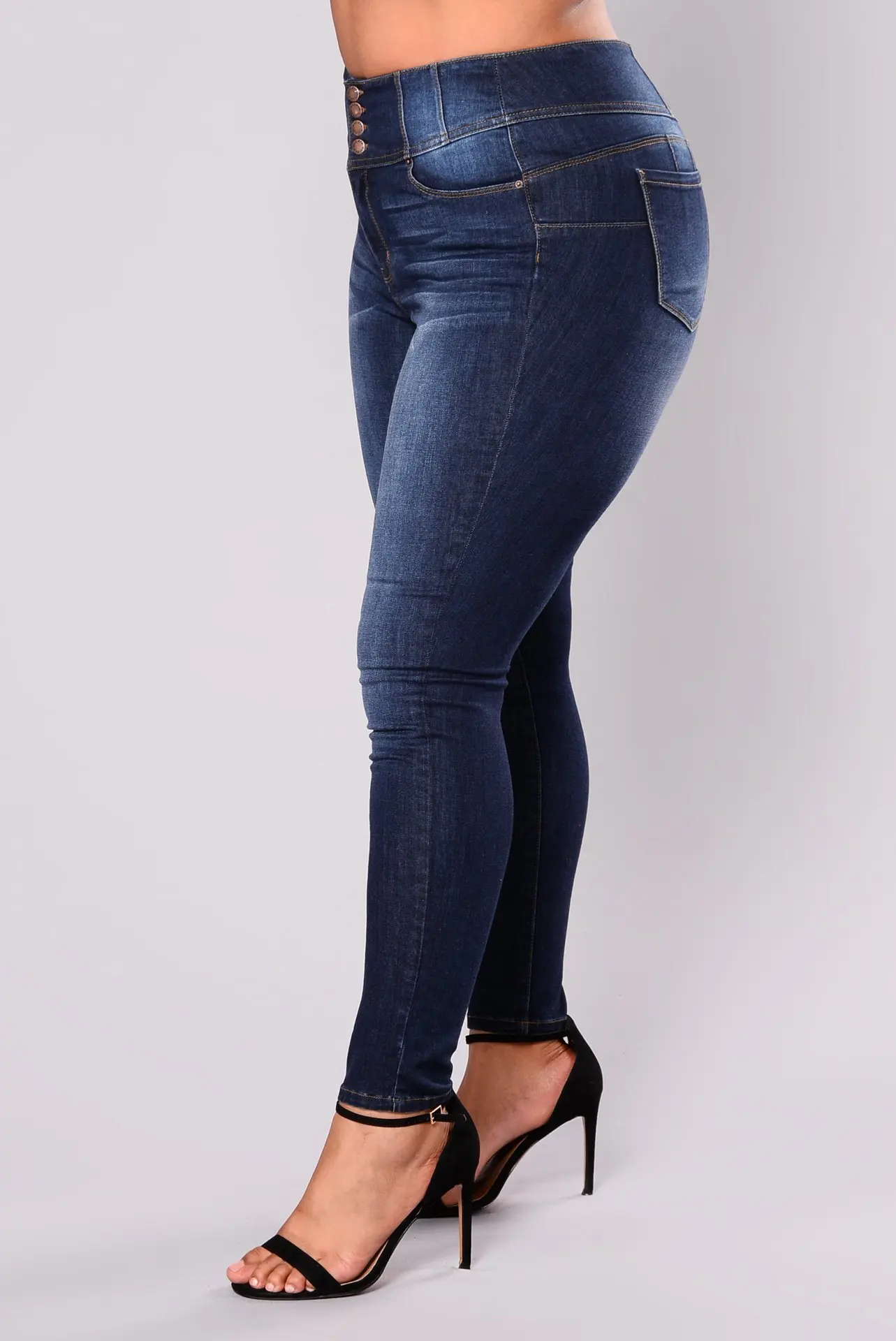 Fashion 5XL Stretch Navy Blue Jeans Women plus size Causal Trousers Female Denim Pants Zipper Fly Pencil Pants Mom Jeans