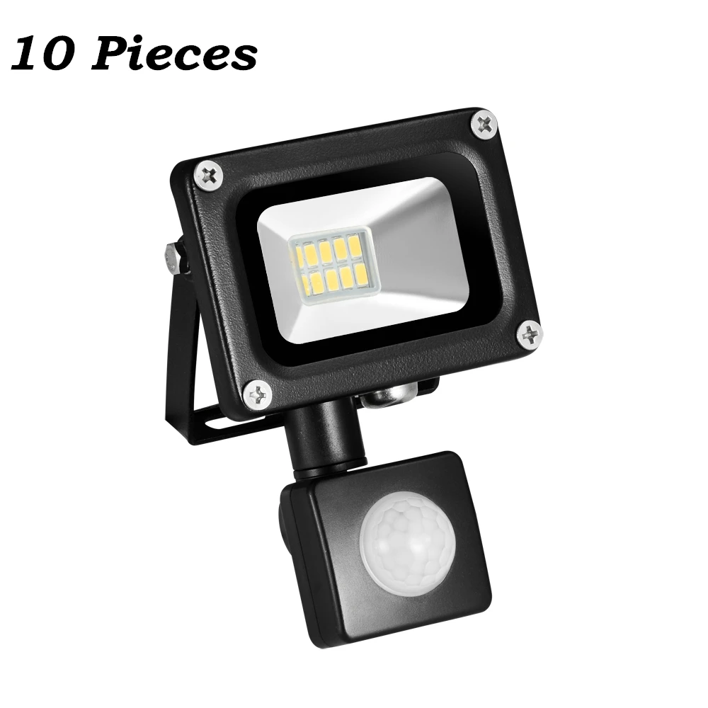 10 Pcs 10W 220 240V PIR Infrared Motion Sensor LED Flood Light 700LM 10