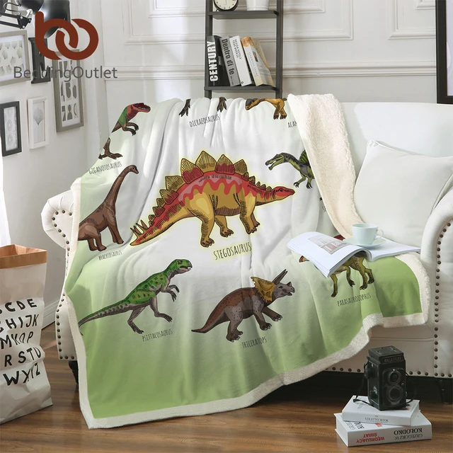 Beddingoutlet Dinosaur Family Blanket For Kids Cartoon Microfiber Beddingoutlet Dinosaur Family Blanket For Kids Cartoon Microfiber Juric Plush Sherpa Throw On Bed Sofa Boys Bedding