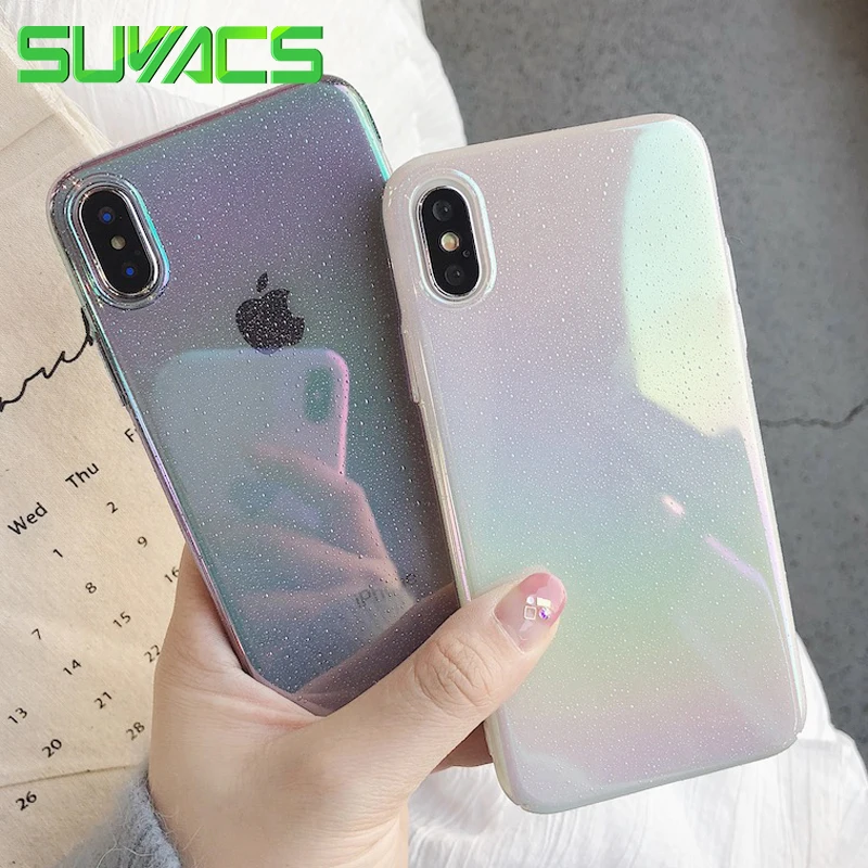 

SUYACS Gradient Rainbow Raindrop Phone Case For iPhone XR XS Max 7 8 6S Plus X XS Hard PC Protector Phone Back Emboss Cover Capa