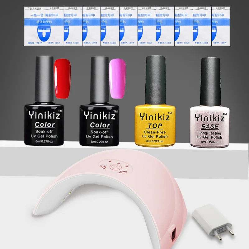 Yinikiz маникюрный набор для ногтей, Гель-лак для ногтей, Типсы 36 Вт, светодиодный светильник, блестящий порошок, украшение, акриловые стразы, набор инструментов для дизайна ногтей - Цвет: S3701 nail gel set