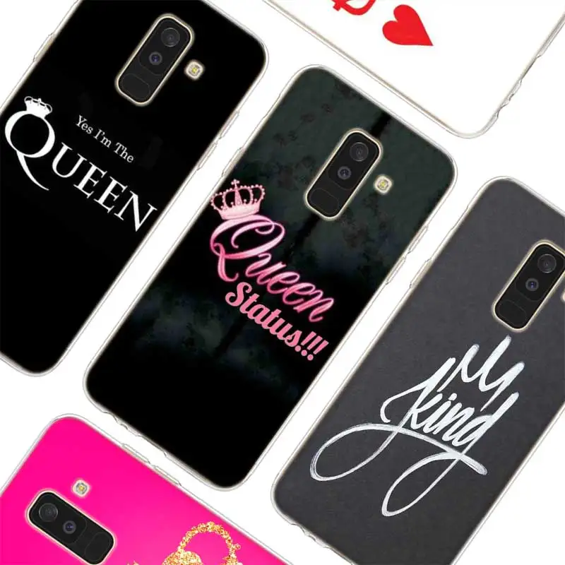 buy Transparent Soft Silicone Phone Case King Queen princess For Samsung Galaxy A6 A8 Star A7 A5 A3 Plus 2018 2016 2017