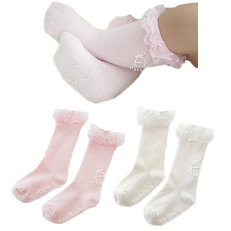 Princess Girls Socks toddler girl lace flower long socks little girls