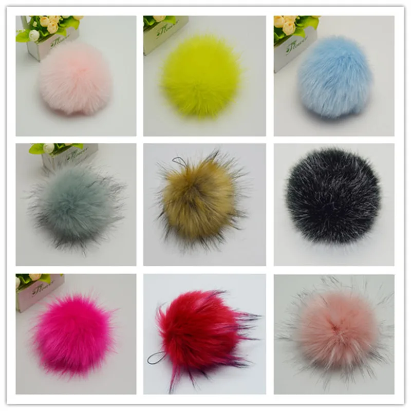 

2 pcs New Big 12 cm Big faux Fur Quality Soft Fur Balls fashion accessories