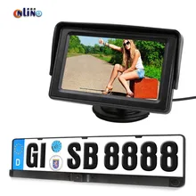 4.3″ Car LCD Video Parking Monitor + HD CCD European Russia License Plate Frame Auto Rear View Camera With 2 pcs Parking Sensor