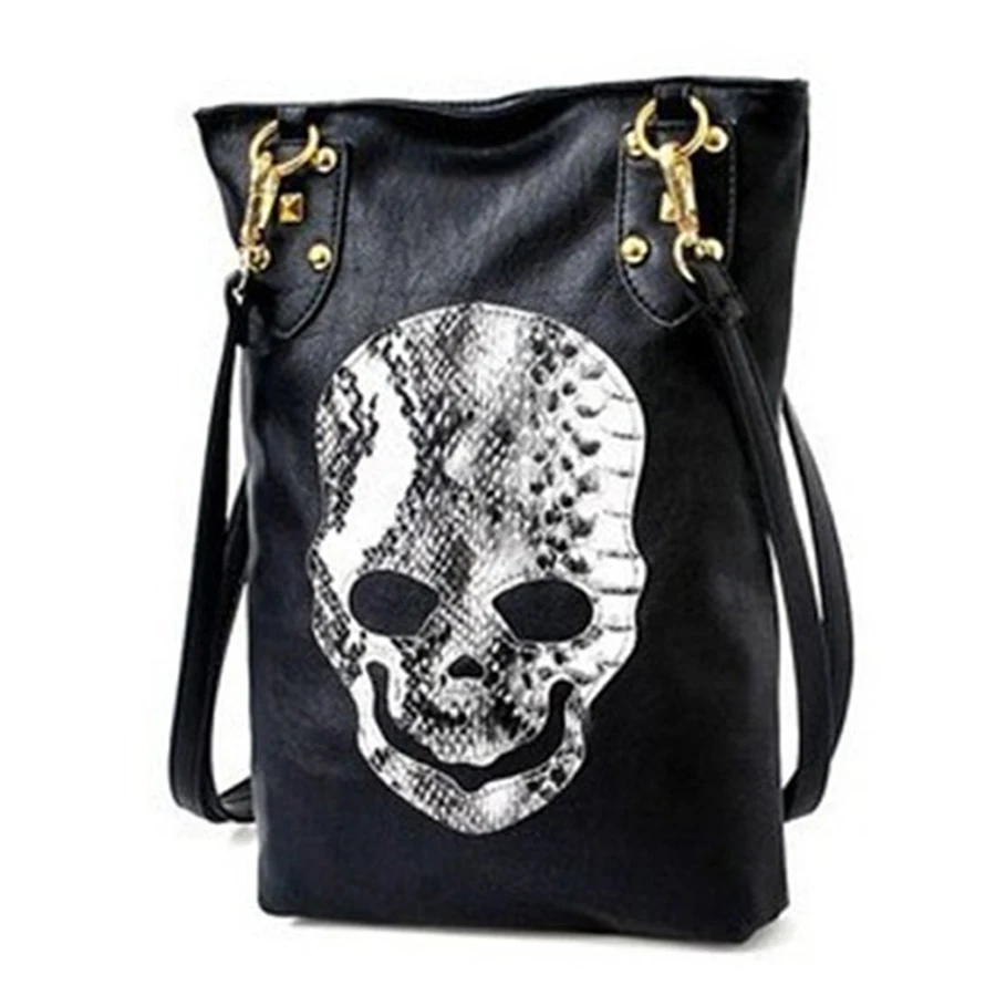 Punk Skull Bag Black PU Bolsa De Festa Famous Designer Purses And Handbags Shoulder Messenger ...
