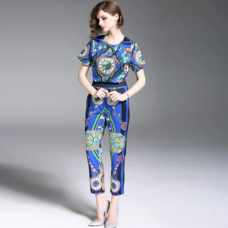 Brand Runway Designers Women's Two Piece Outfits Summer Fashion