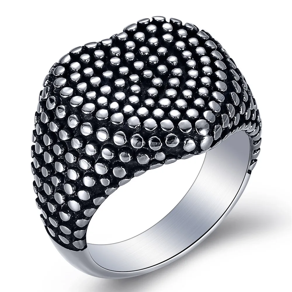 

Biker Motorcycle Heart Ring Cool 316L Stainless Steel Silver Dots Heart Ring Vintage Ladies For Gift Heart Ring