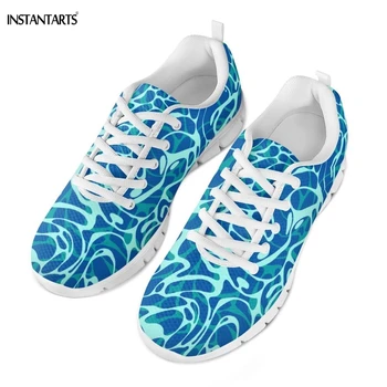 

INSTANTARTS Outdoor Woman Summer Running Shoes Swimming Pool Water Pattern Sport Shoes Breath Lace Up Sneakers Athletic Footwear
