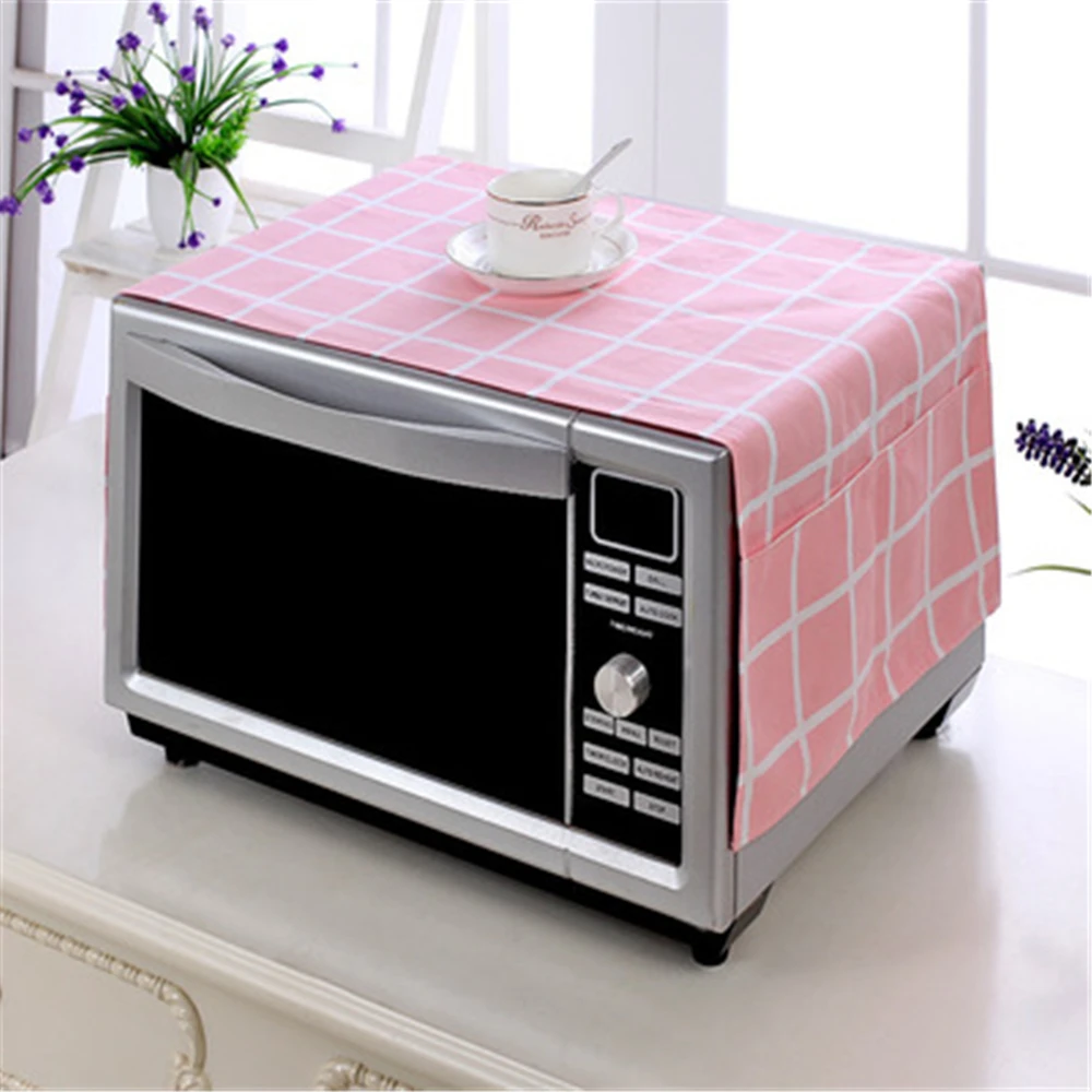 Microwave Dust Proof Cover Microwave Oven Hood Home Decor Microwave Towel With Pouch Home Supply