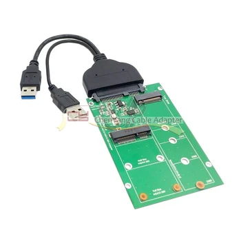 

SATA 22pin 2.5" Hard Disk to USB 3.0 to 2 in 1 Combo Mini PCI- E 2 Lane M.2 NGFF & mSATA SSD Adapter Converte