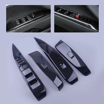

CITALL 4pcs/set Black ABS plasticCarbon Fiber Style Window Lift Switch Button Panel Cover Trim fit for Toyota Camry 2018
