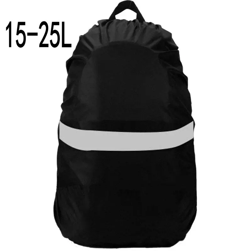 15-80L регулируемый водонепроницаемый рюкзак, дождевик для альпинизма, пешего туризма, рюкзак со светоотражающими полосками, переносной чехол для спортивной сумки на открытом воздухе - Цвет: Black15-25L